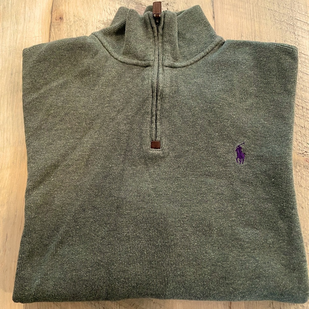 Polo Estate-Rib Quarter-Zip Pullover